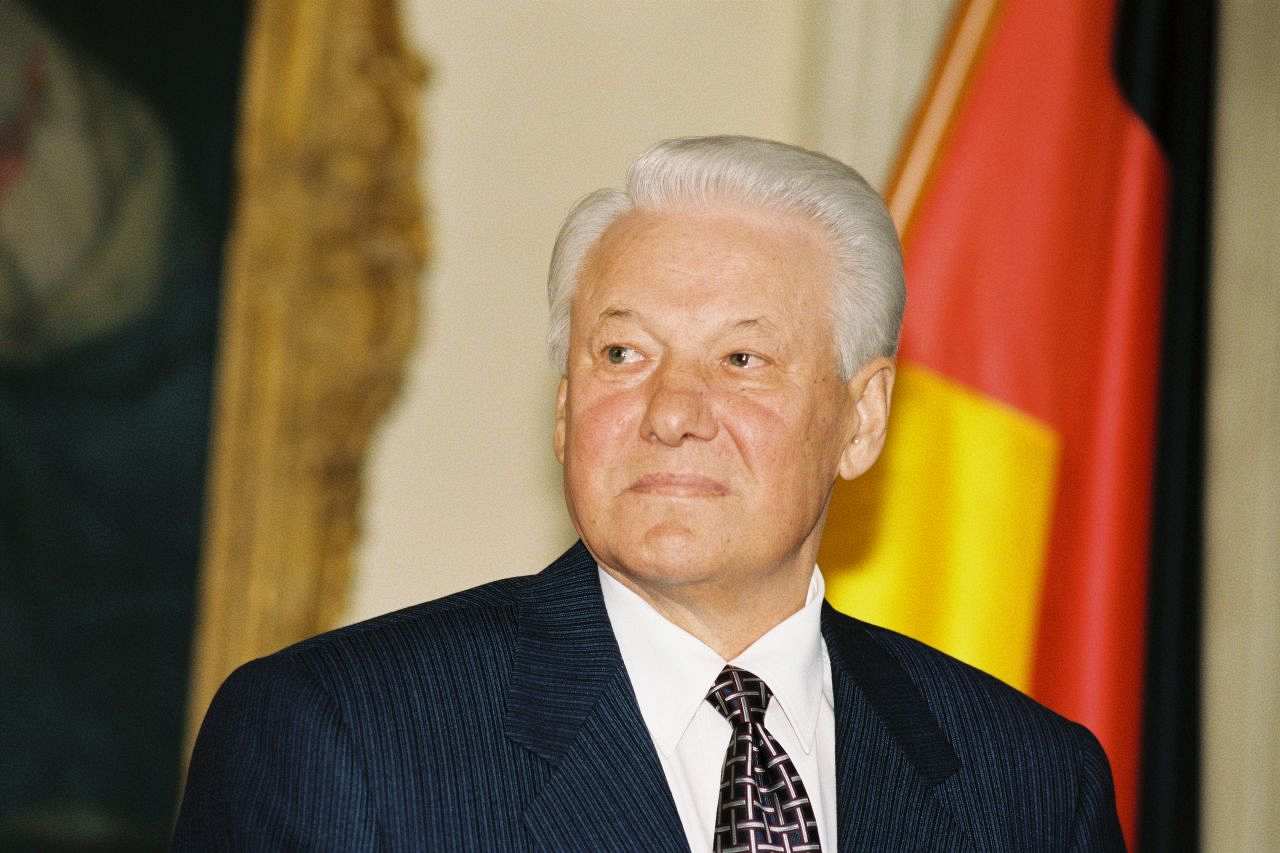Foto von Boris Jelzin, Präsident der Russischen Föderation (1991-1999), während eines Deutschlandbesuches.