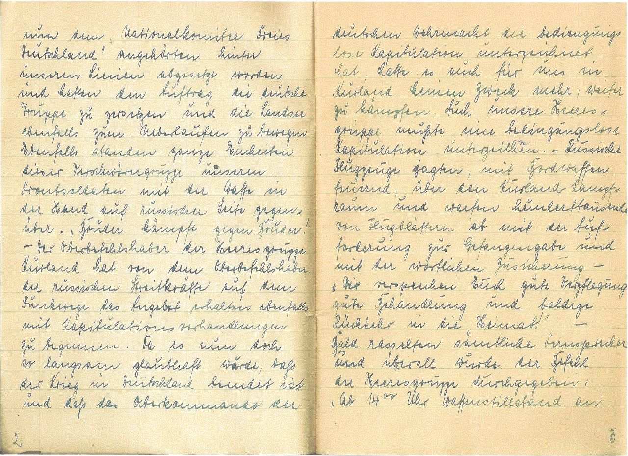 Seite 1 aus den Aufzeichungen von Helmut Dix: Meine Erlebnisse in russischer Kriegsgefangenschaft, Berlin 1950, Seite 1.