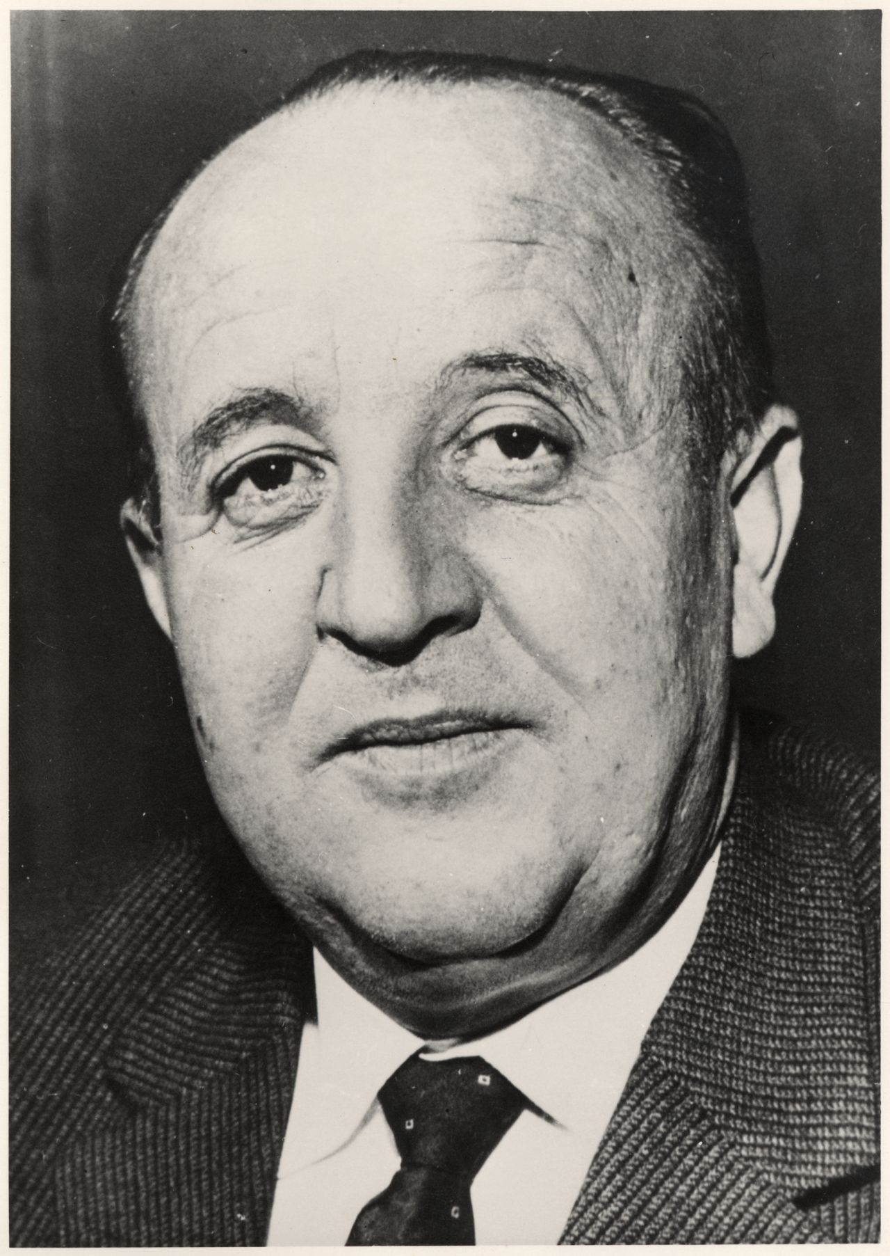 Porträtfoto von Hermann Höcherl, 
Bundesinnenminister (1961-1965),
Bundesminister für Ernährung, Landwirtschaft und Forsten (1965-1969).