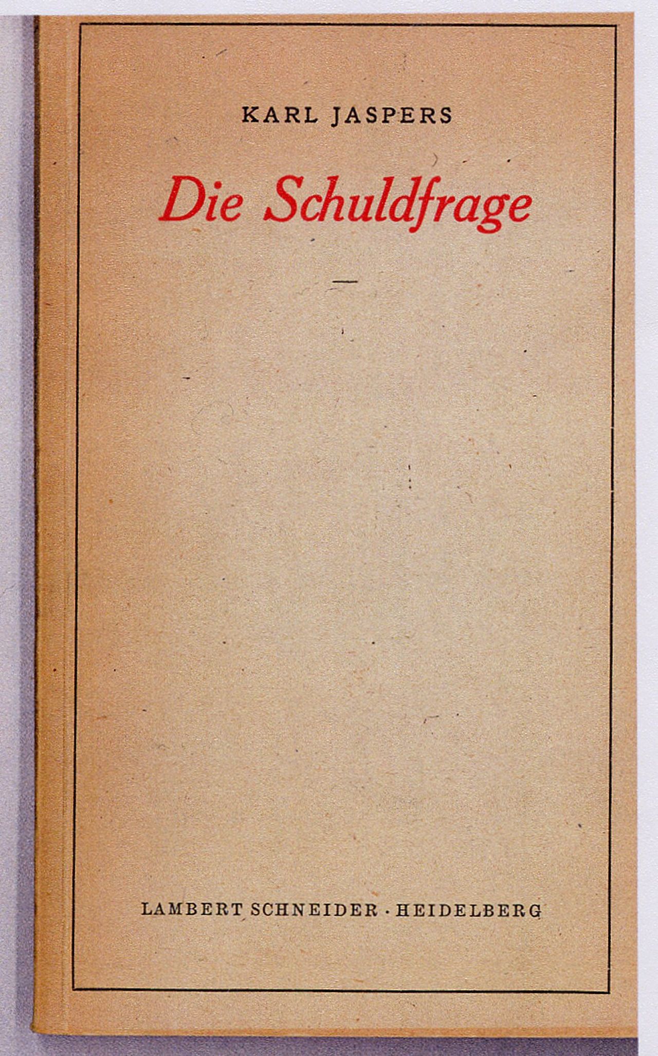 Buchcover zum philosophischen Werk über Schuld und Verantwortung für NS-Verbrechen von Karl Jaspers.
