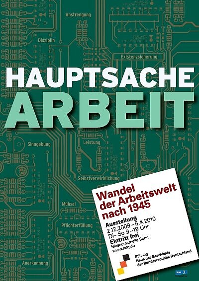 Ausstellungsplakat Hauptsache Arbeit. Wandel der Arbeitswelt nach 1945