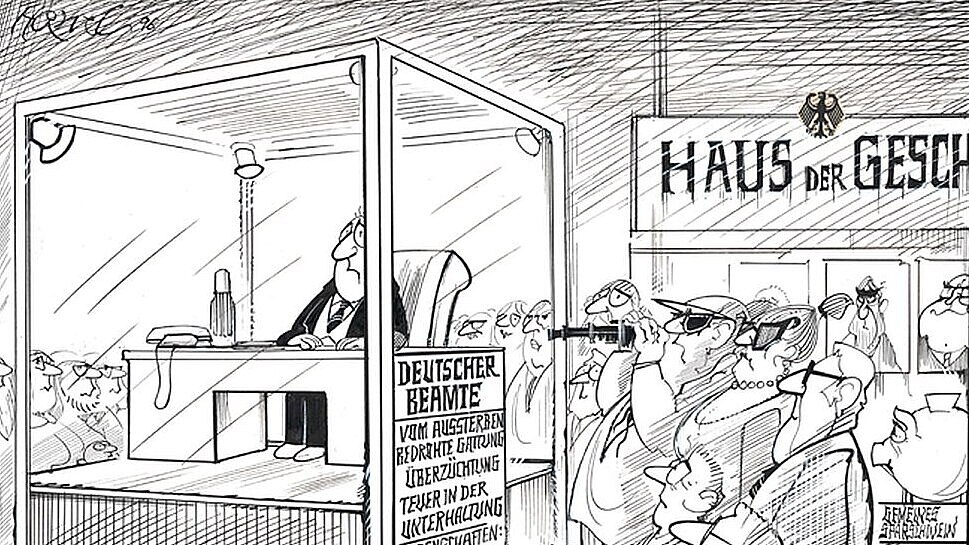 Ausstellungsplakat Haneluja. Walter Hanels Karikaturen 1965-2005