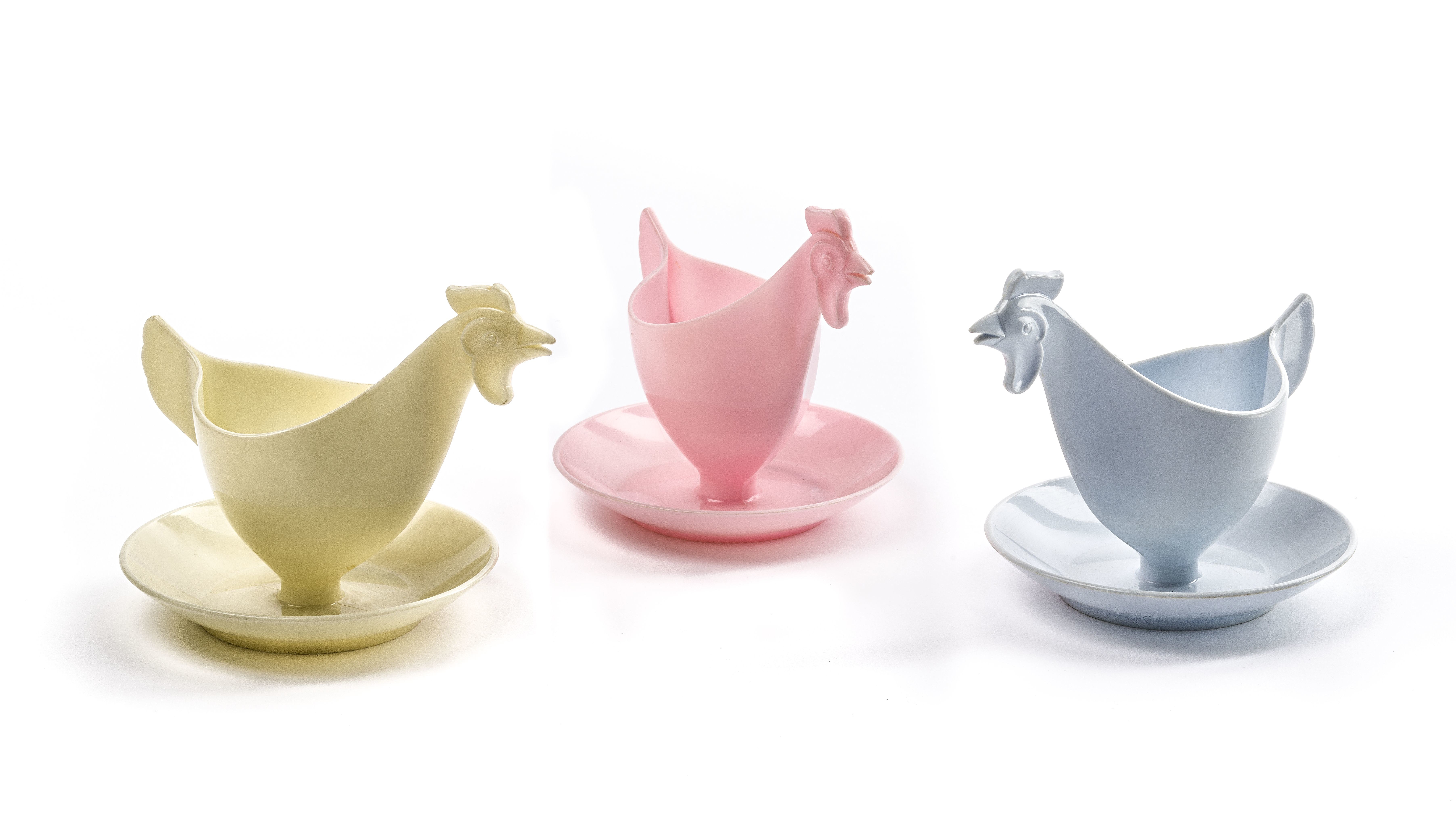 Pastel-coloured eggcups from GDR