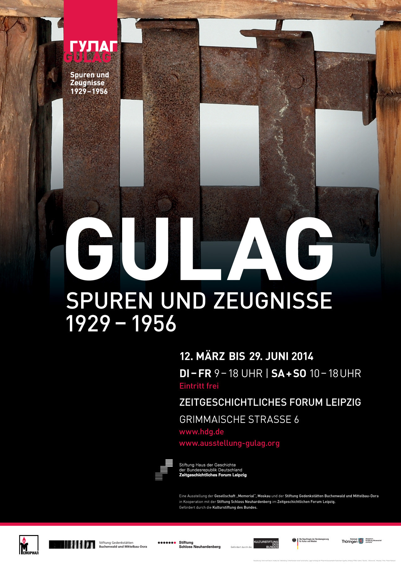 Ausstellungsplakat Gulag. Spuren und Zeugnisse 1929 - 1956