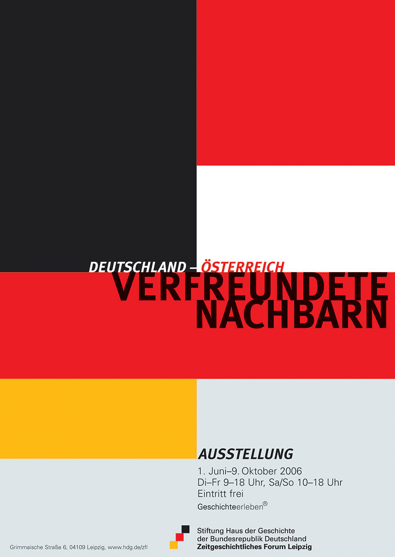 Ausstellungsplakat Verfreundete Nachbarn: Deutschland - Österreich