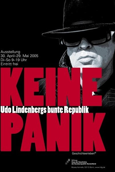 Ausstellungsplakat Keine Panik. Udo Lindenbergs bunte Republik
