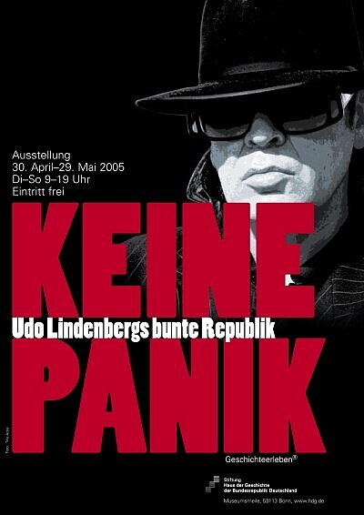 Ausstellungsplakat Keine Panik. Udo Lindenbergs bunte Republik