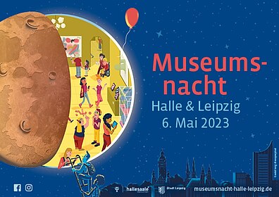 Flyer der Museumsnacht Halle/Leipzig 2023