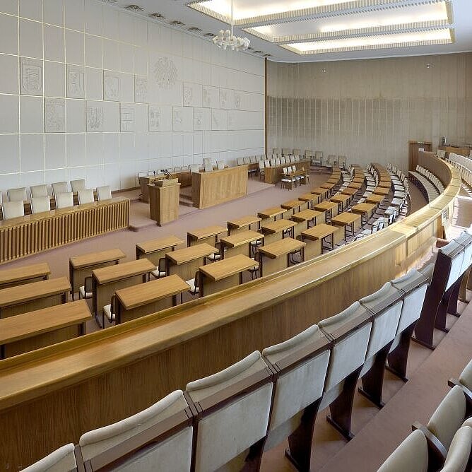 historical plenary chamber in the Bundesrat in Bonn