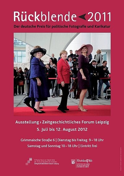 Ausstellungsplakat Rückblende 2011. Der deutsche Preis für politische Fotografie und Karikatur