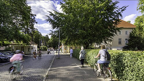Der Weg vor dem Schloss Schönhausen im Schlosspark Pankow