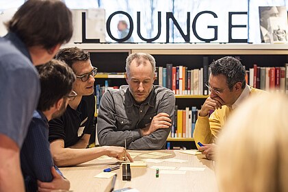 Foto Workshop in der Lounge, (c) Jennifer Zumbusch, Stiftung Haus der Geschichte der Bundesrepublik Deutschland