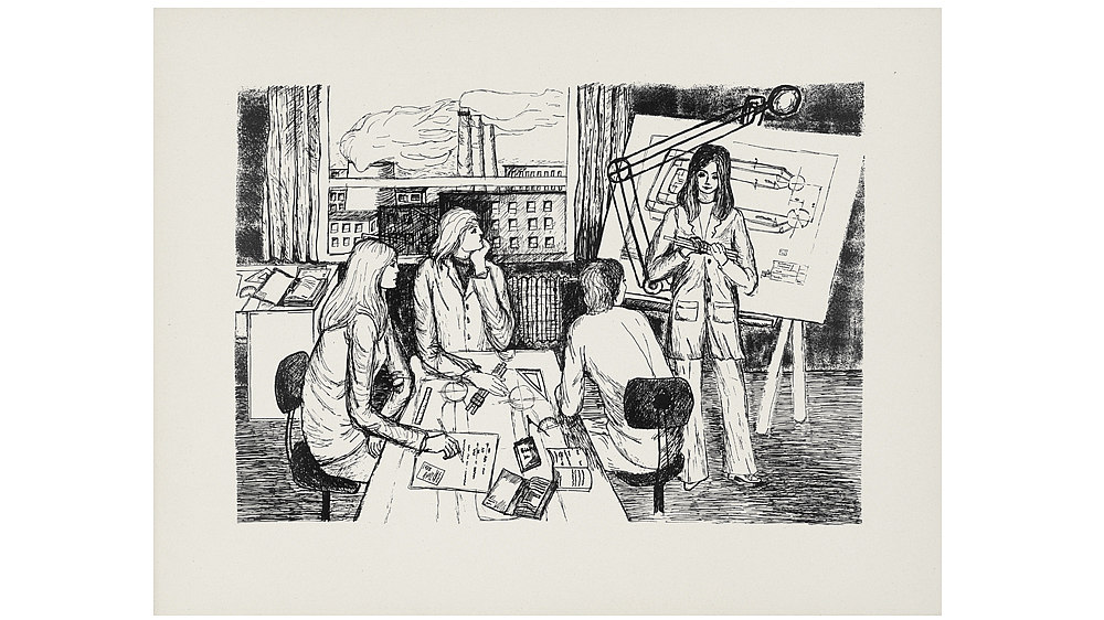 Print: 'Young Engineers', 1973
