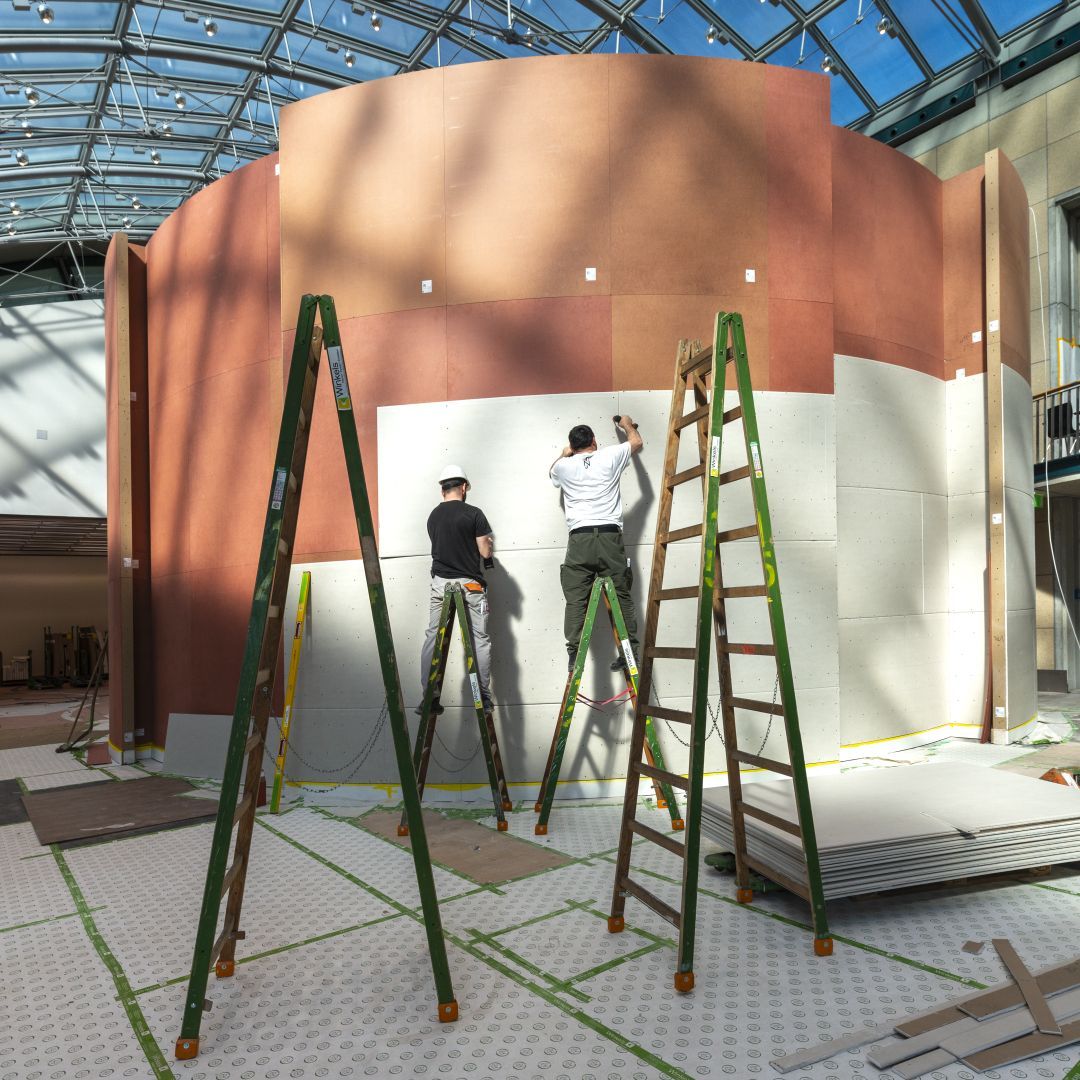 Baustelle der neuen Dauerausstellung im Haus der Geschichte.