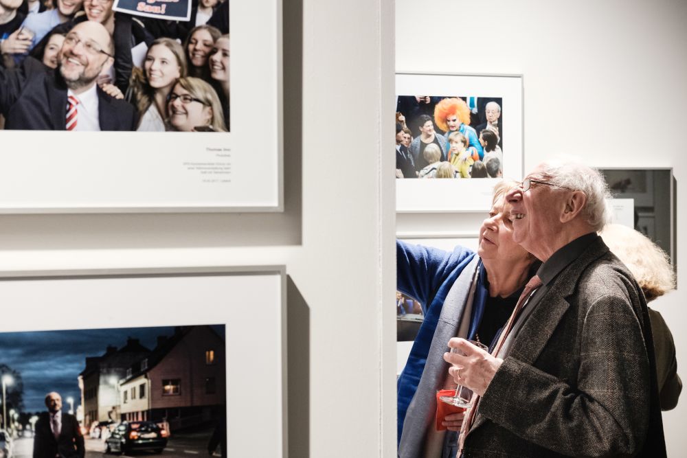 Older couple in the exhibition