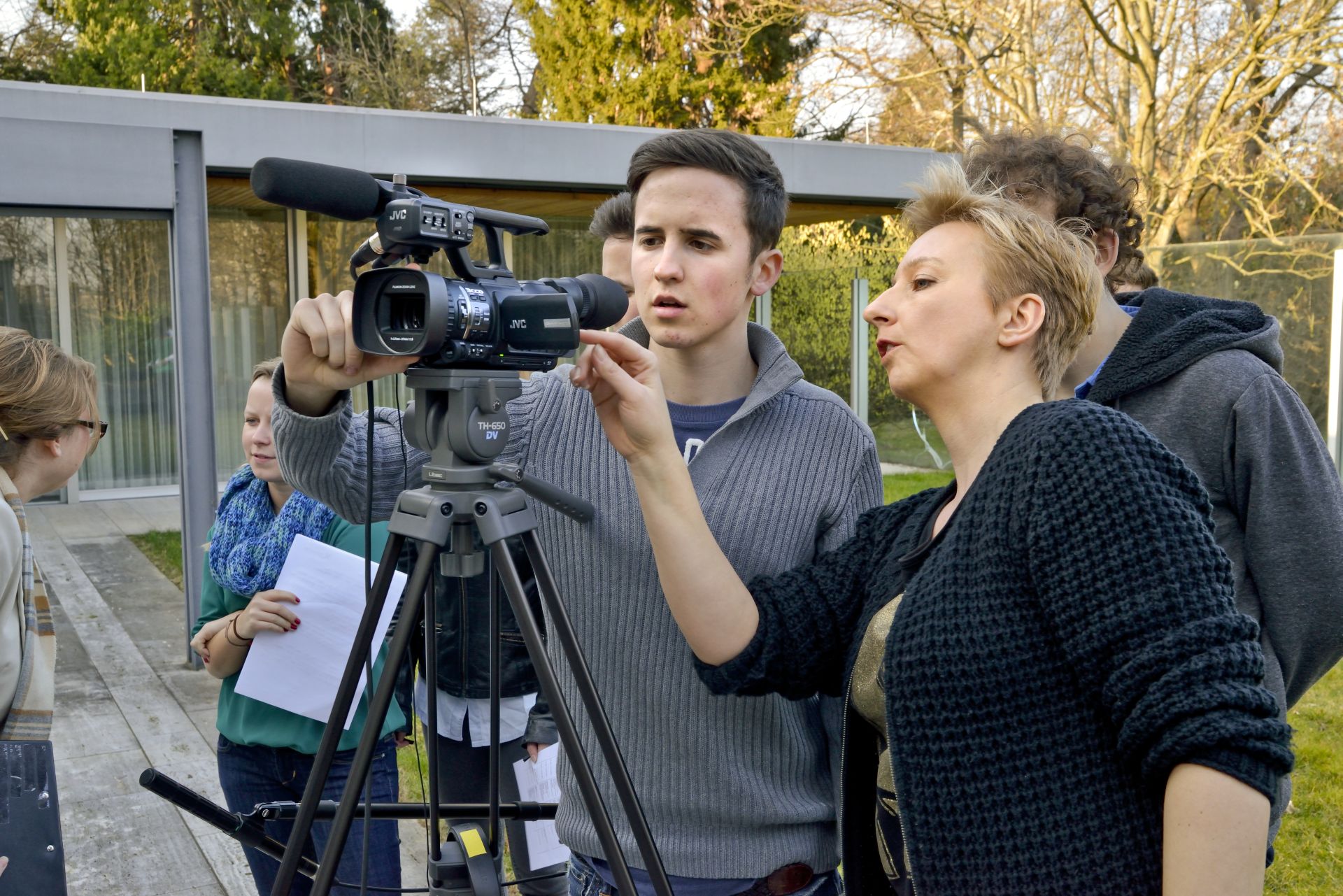 Filmarbeiten der TeenGroup 2014/2015 am Kanzlerbungalow