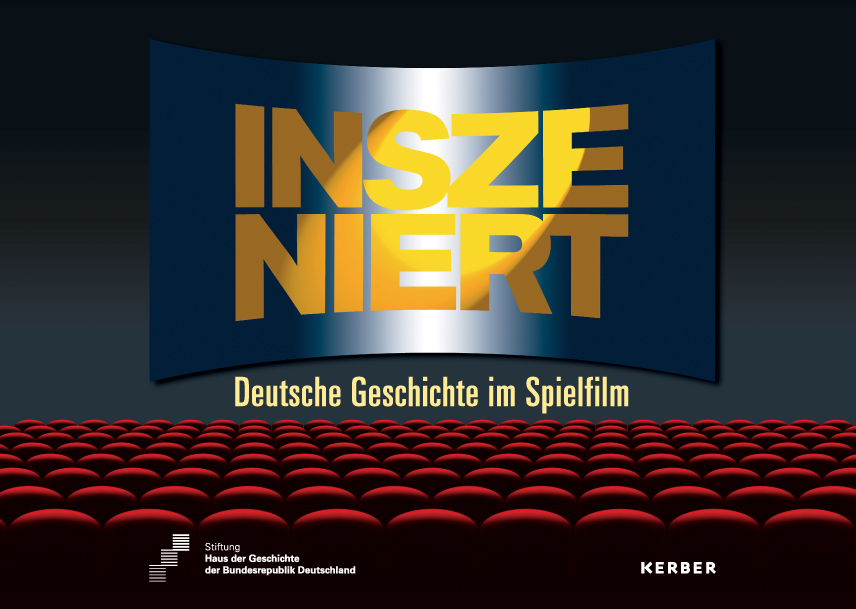 Auf dem Cover ist die Grafik eines Kinosaals mit roten Sitzreihen, auf der Leinwand steht der Titel der Ausstellung