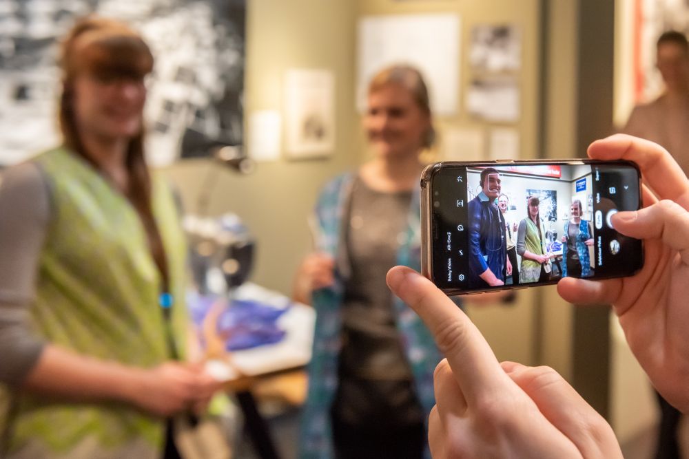 Visitors in the exhibition