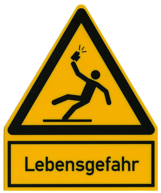 Warnschild "Lebensgefahr durch gefährliche Selfies