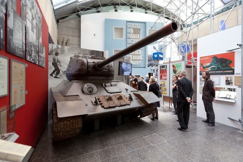 A Soviet T34 tank in the permanent exhibition at Haus der Geschichte in Bonn