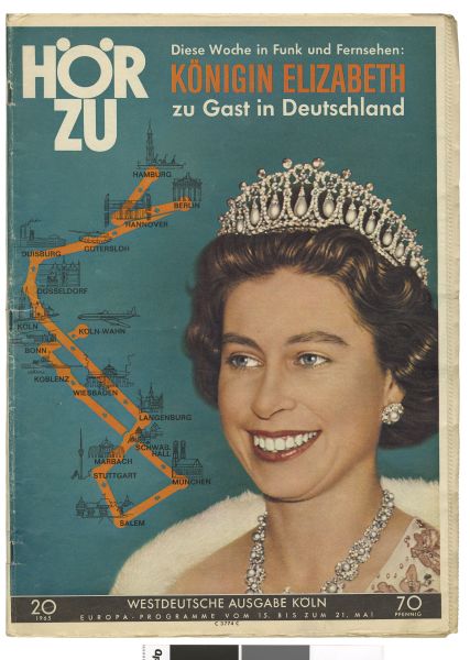 Die Zeitschrift Hör Zu mit einem Bild von Queen Elizabeth II auf dem Cover.