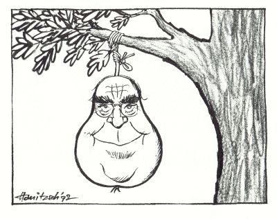 Karikatur Helmut Kohl als Birne