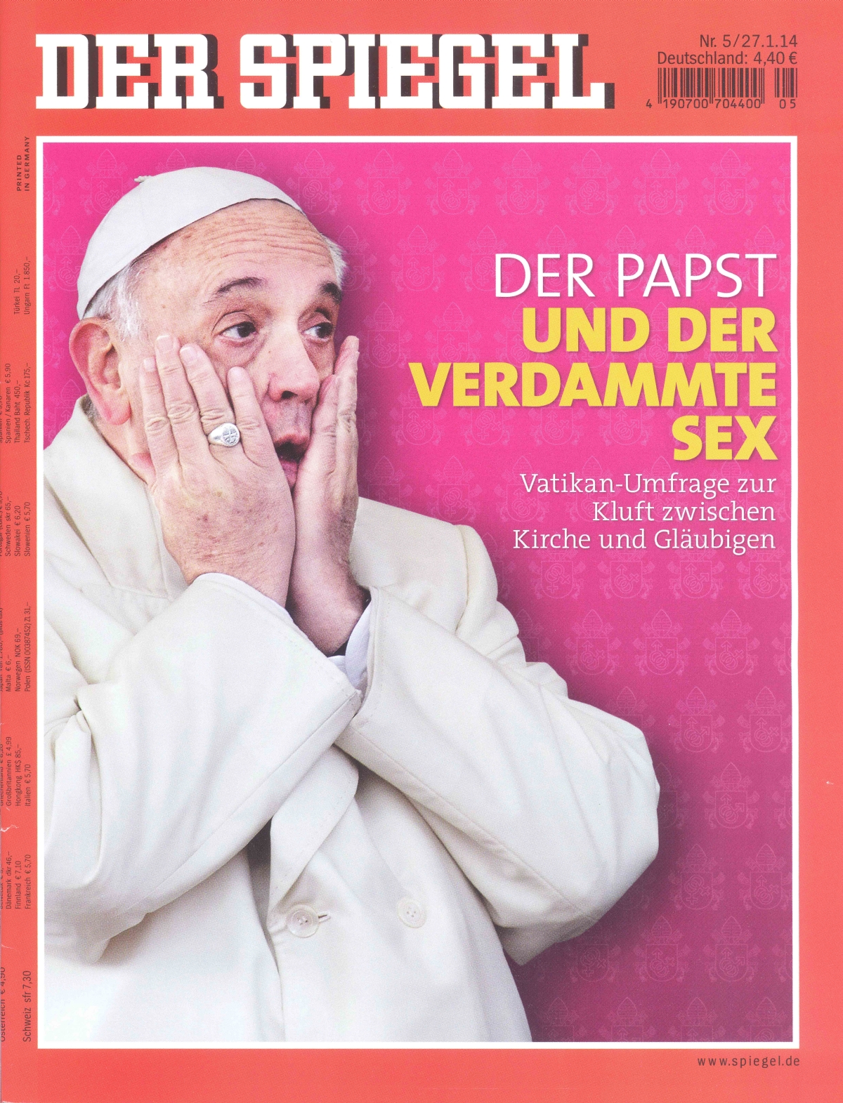 Cover der Zeitschrift Der Spiegel mit Papst Franziskus