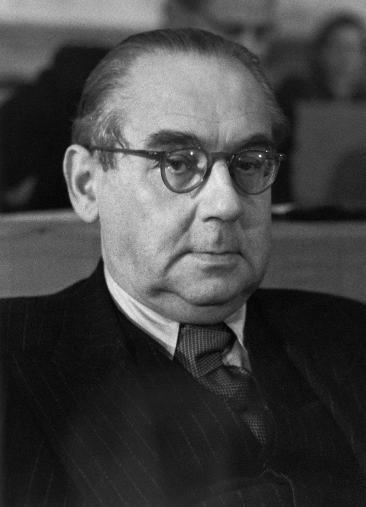 Porträtfoto des LDPD-Politikers und sächsischen Justizministers Hermann Kastner, 1947.