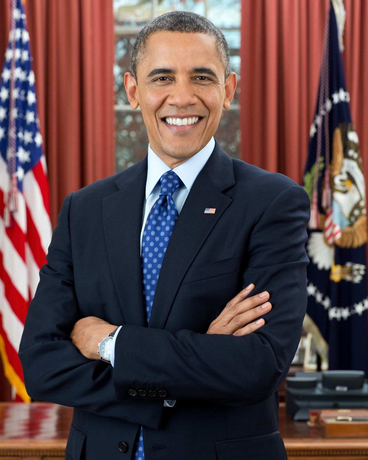 Offizielles Porträt von US-Präsident Barack Obama, 2012.