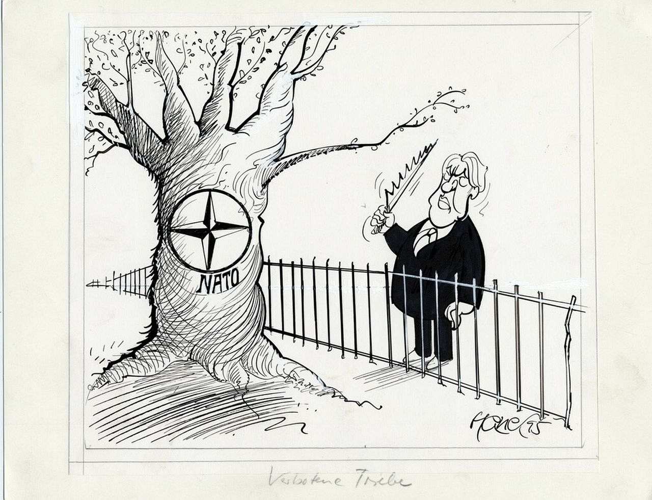 Karikatur von Walter Hanel zur NATO-Osterweiterung.
