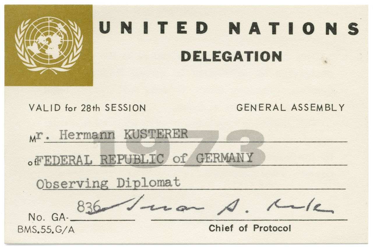 Die Bundesrepublik Deutschland ist ab 1973 Mitglied der Vereinten Nationen.