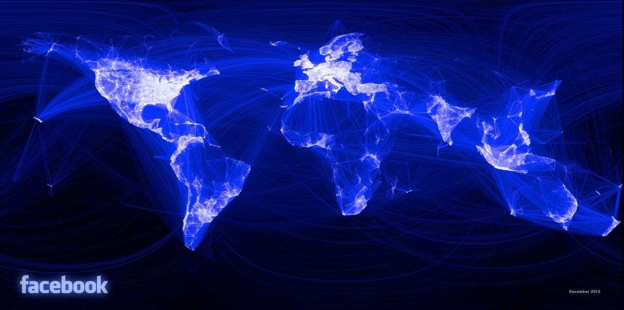 Visualisierung von Facebook-Freundschaften weltweit