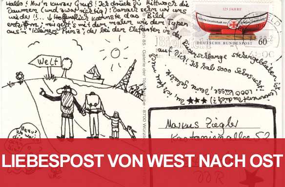 deutsch-deutsche Liebespostkarte