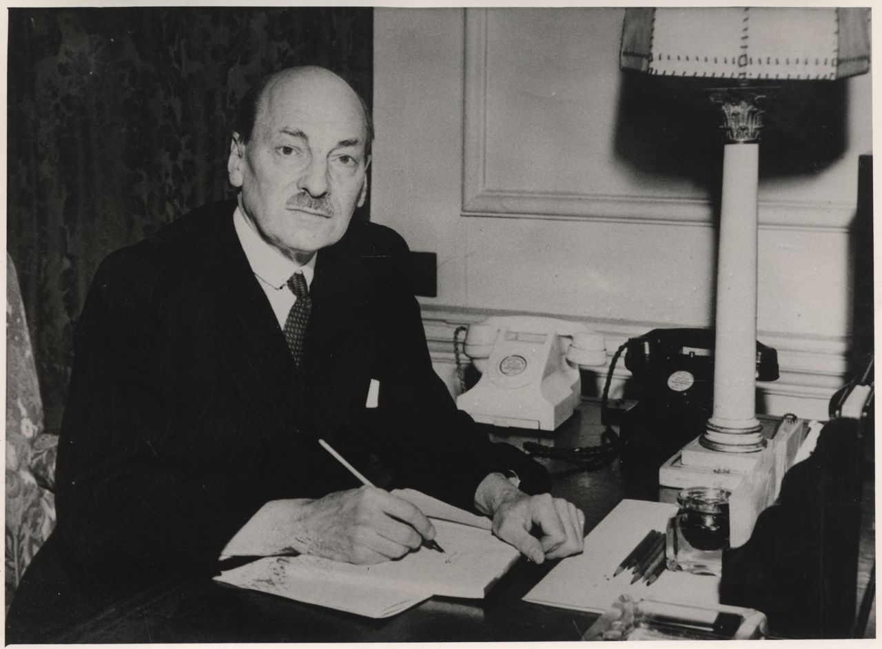 Der britische Premierminister Clement R. Attlee, London, 22. Februar 1950 .