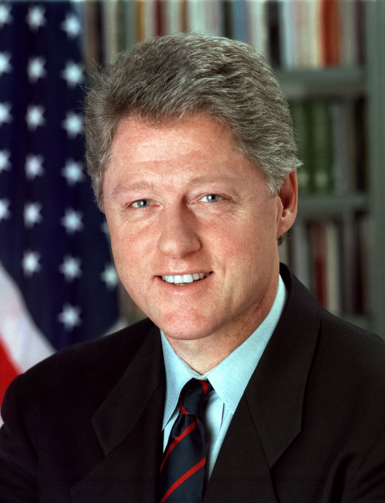 Bill Clinton, offizielles Porträt des ehemaligen US-Präsidenten im Weißen Haus.