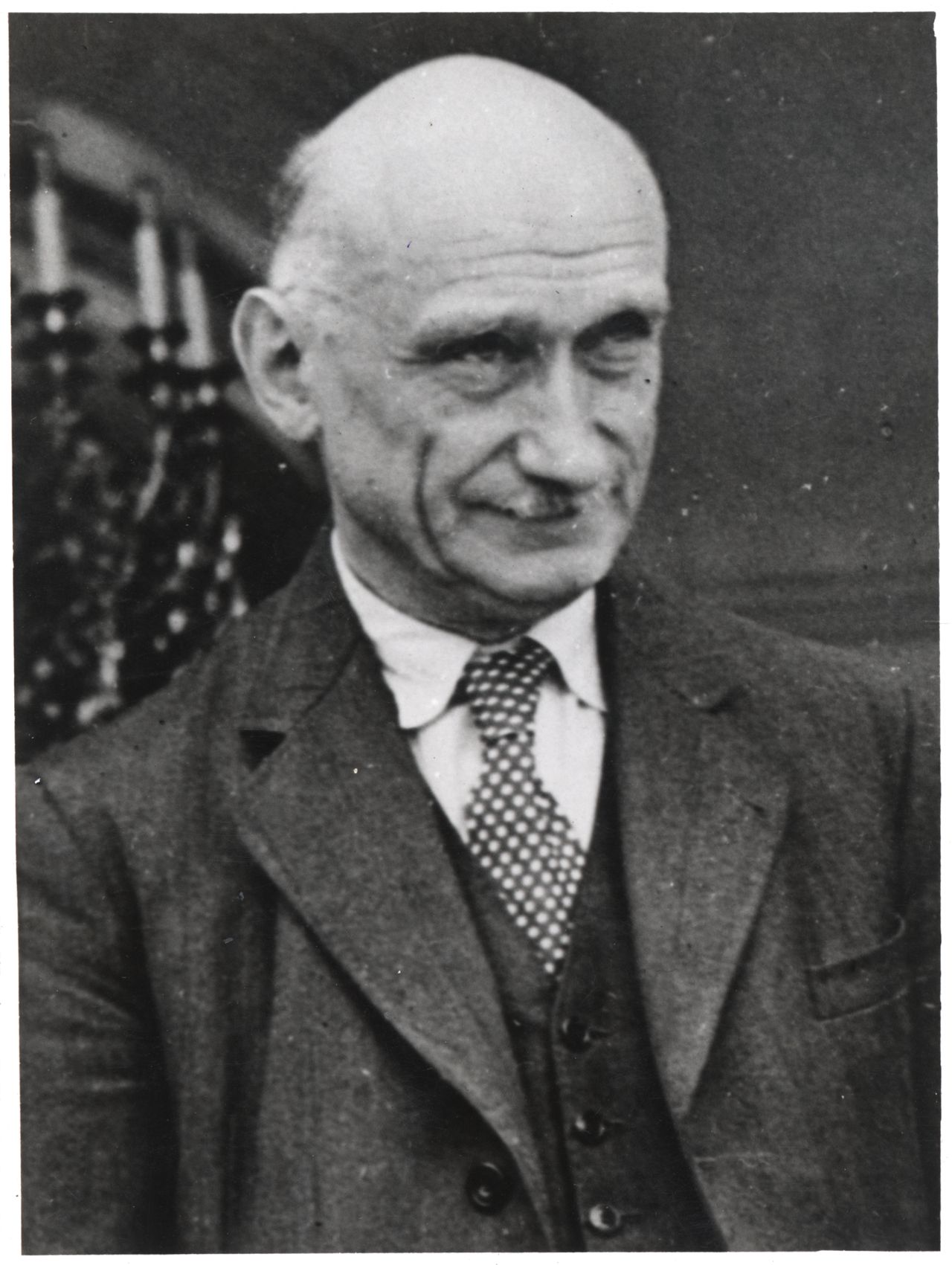 Fotografie des französischen Politikers Robert Schuman, 1949.