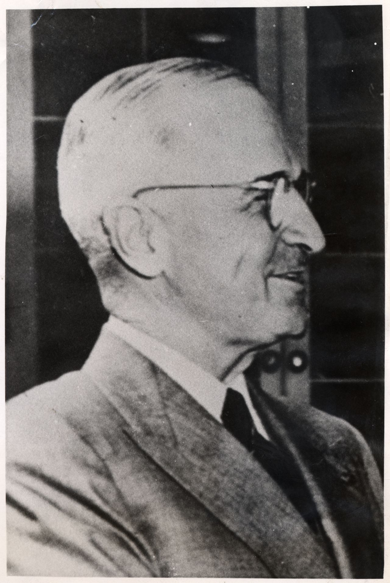 Seitliches Porträtfoto des US-amerikanischen Präsidenten Harry s. Truman, ca. 1948.