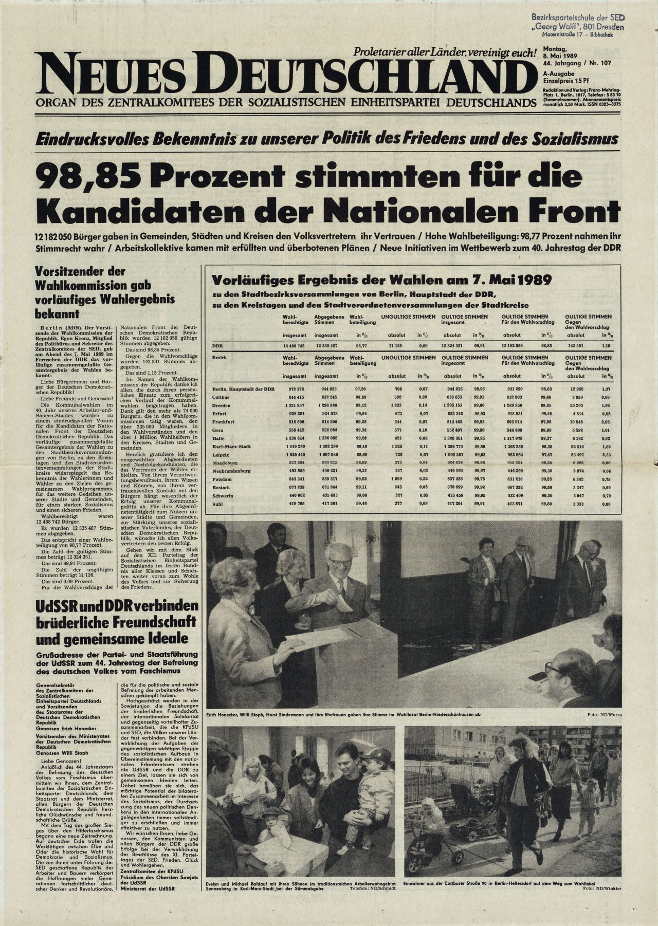 SED 43 45 47 DDR Neues Deutschland Juni 1977 Geburtstag Hochzeit 42 44 46 