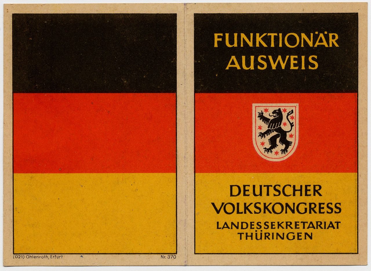 Funktionärausweis zum Deutschen Volkskongress